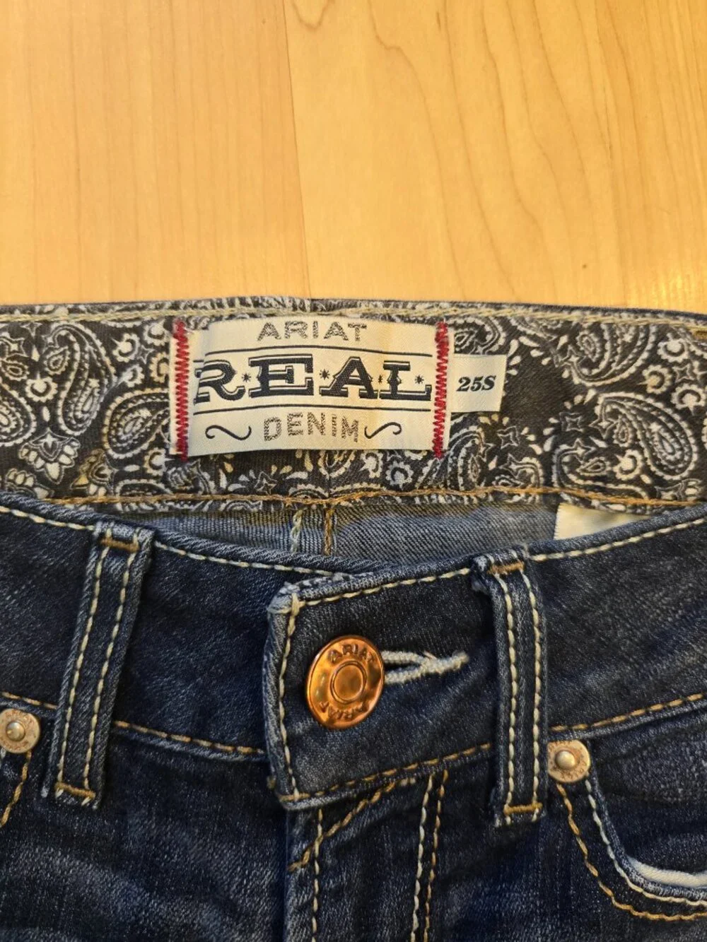 Ariat Girls Bootcut Jeans Size 25S Western Denim Cowboy